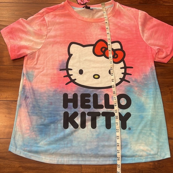 New Hello Kitty Shein Tie Dye Tee, Size 0XL, Pink, Blue, New with Tag! - Picture 3 of 5